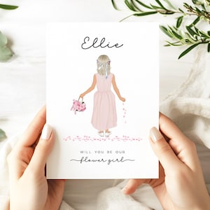 Willst du unser Blumenmädchen sein Karte | Personalisierter Blumenmädchen Vorschlag | Hochzeitskarten