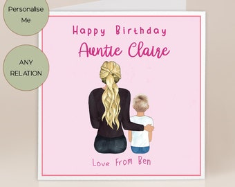 Auntie Birthday Card | Aunt Birthday Card | From Niece | From Nephew