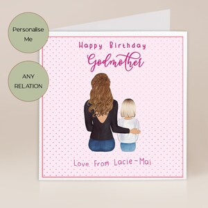 Tarjeta de cumpleaños de la madrina / Tarjeta de cumpleaños de la madrina / De la ahijada / Del ahijado