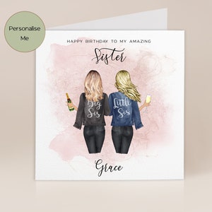 carte d'anniversaire de soeur | carte soeur personnalisée | Joyeux anniversaire soeur | soeur carte | Carte pour elle
