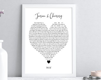 Wedding Song Print | First Dance Lyrics | Anniversary Gift | Song Lyrics Print | Wedding Gift| PRINT ONLY