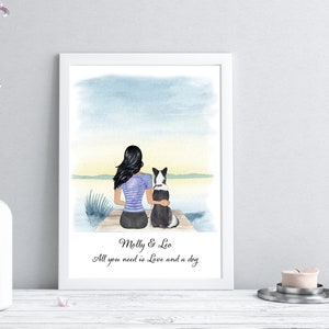 Personalised Pet Print | Pet Owner Gift | Dog Picture | Owner and Pet Print | Pet Portrait