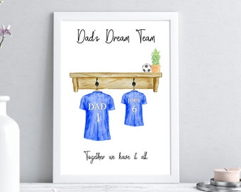 Personalised Football Shirt Print | Football Gift | Fathers Day Present | Personalised dad Gift