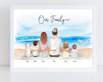 Personalised Family Print | Home Gift |  Personalised Family Gift | Family Illustration | Family Print | House warming