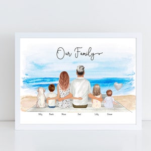 Personalised Family Print | Home Gift |  Personalised Family Gift | Family Illustration | Family Print | House warming