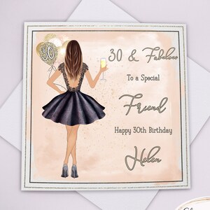 30e anniversaire | carte personnalisée | carte pour elle | Fille nièce Ami Bestie Cousin