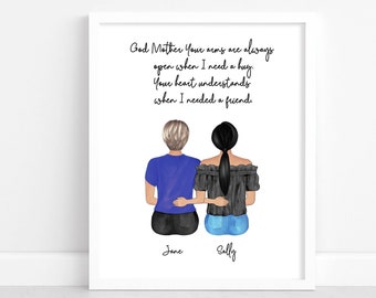 Personalised Godmother Print | Godmother Gift | Godmother birthday Present | Godmother gift