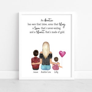Personalised Auntie Print |  | Auntie Gift |  Auntie Illustration | Gift For Auntie