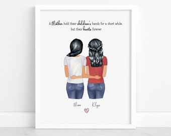 Personalised Mothers Day Gift | Mothers Day Print | Mum Gift | Gift for Mum | Mother and Daughter | Christmas gift for Mum