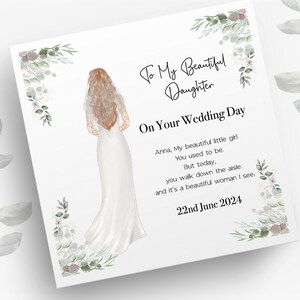 Tochter an Ihrem Hochzeitstag Karte | Hochzeitskarte mit Gedicht | Hochzeitskarte, Tochter von Mutter Mum