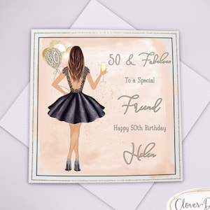 50e verjaardagskaart | Gepersonaliseerde kaart | Beste vriend Bestie | Verjaardagskaart
