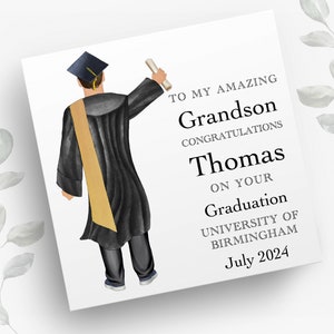 Afstudeerkaart kleinzoon | Wenskaart voor mannelijke afstuderen | Studentenkaart | Gefeliciteerd kaart | Feestkaart | Afstudeerkaart 2024