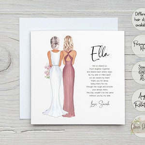 Personalised Maid of Honour Card | Bridesmaid Card | Best Friend Wedding Card