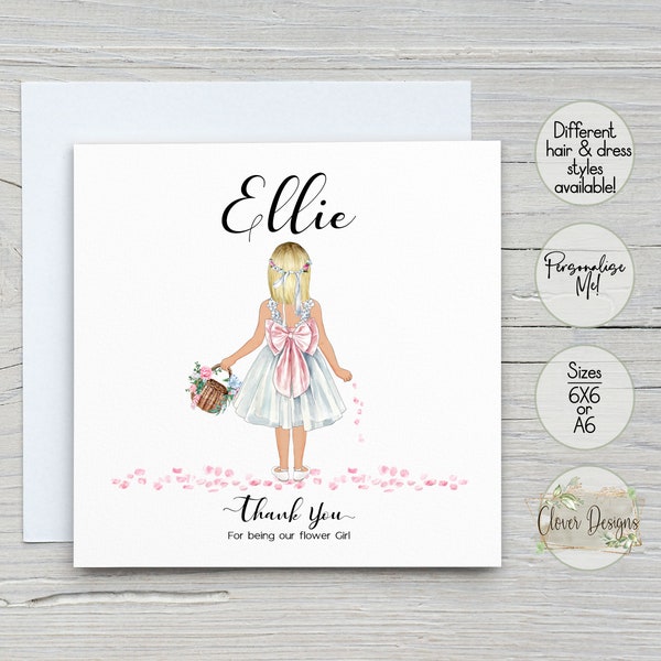 Thank you for being our Flower Girl Card | Flower Girl Card | Wedding Thank you Card