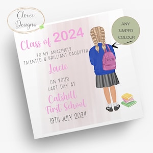 carte de sortie d'école personnalisée | Dernier jour d'école | Première école primaire | Promotion 2024