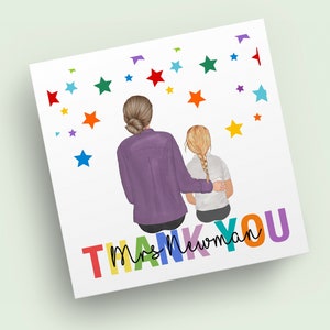 carte de remerciements personnalisée pour professeur | carte de voeux de professeur | Pour les enseignants Carte de fin d'année pour enseignante de maternelle Carte de fin d'année