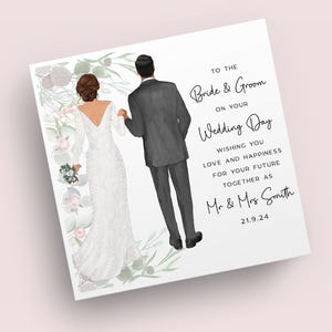 Cartão personalizado para o dia do casamento | Cartão para o dia do seu casamento | Presentes de casamento
