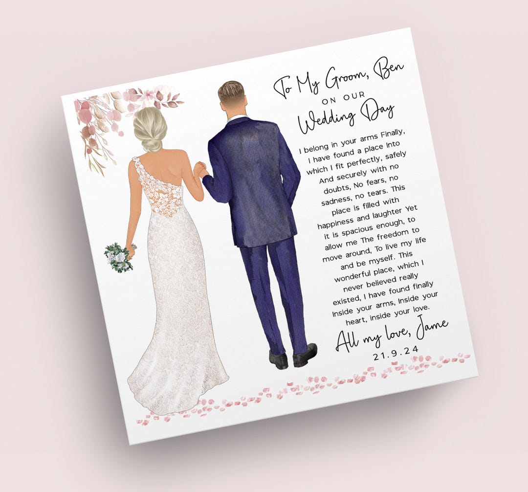 To My Groom on Our Wedding Day Card | Personalised Wedding Card | Wedding Card From Bride - Etsy
