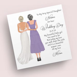 filha em seu dia do casamento cartão comemorativo | Cartão de casamento com poema | Cartão de casamento para filha da mãe mãe