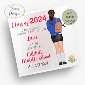 Tessera scolastica personalizzata / Ultimo giorno di scuola / Scuola media / Secondaria / Classe 2024