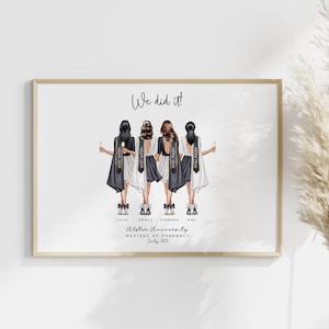 Gepersonaliseerde afstudeerprint |  Het is ons gelukt | Gepersonaliseerde afstudeercadeau voor haar | Cadeaus voor afstuderen aandenken | Klasse van 2025