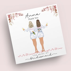 Danke, dass Sie meine Brautjungfer Karte sind Personalisierte Brautjungfer Karte | Hochzeitskarten | Hochzeitsfeier