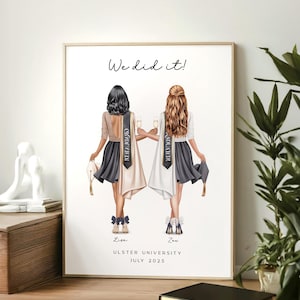 Gepersonaliseerde afstudeerprint |  Het is ons gelukt | Gepersonaliseerde afstudeercadeau voor haar | Cadeaus voor afstuderen aandenken | Klasse van 2025