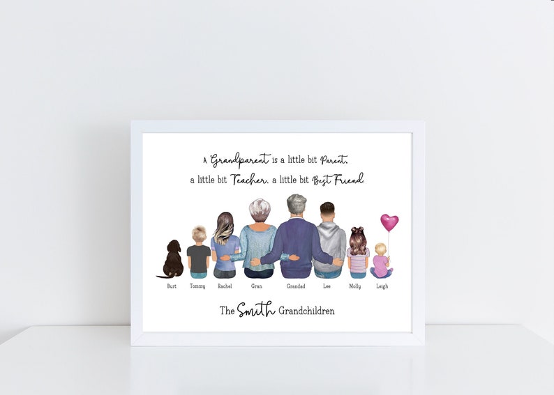 Personalised Gift For Grandparents Grandparent Print Gift From Grandchildren Mothers Day Grandparents Day image 1