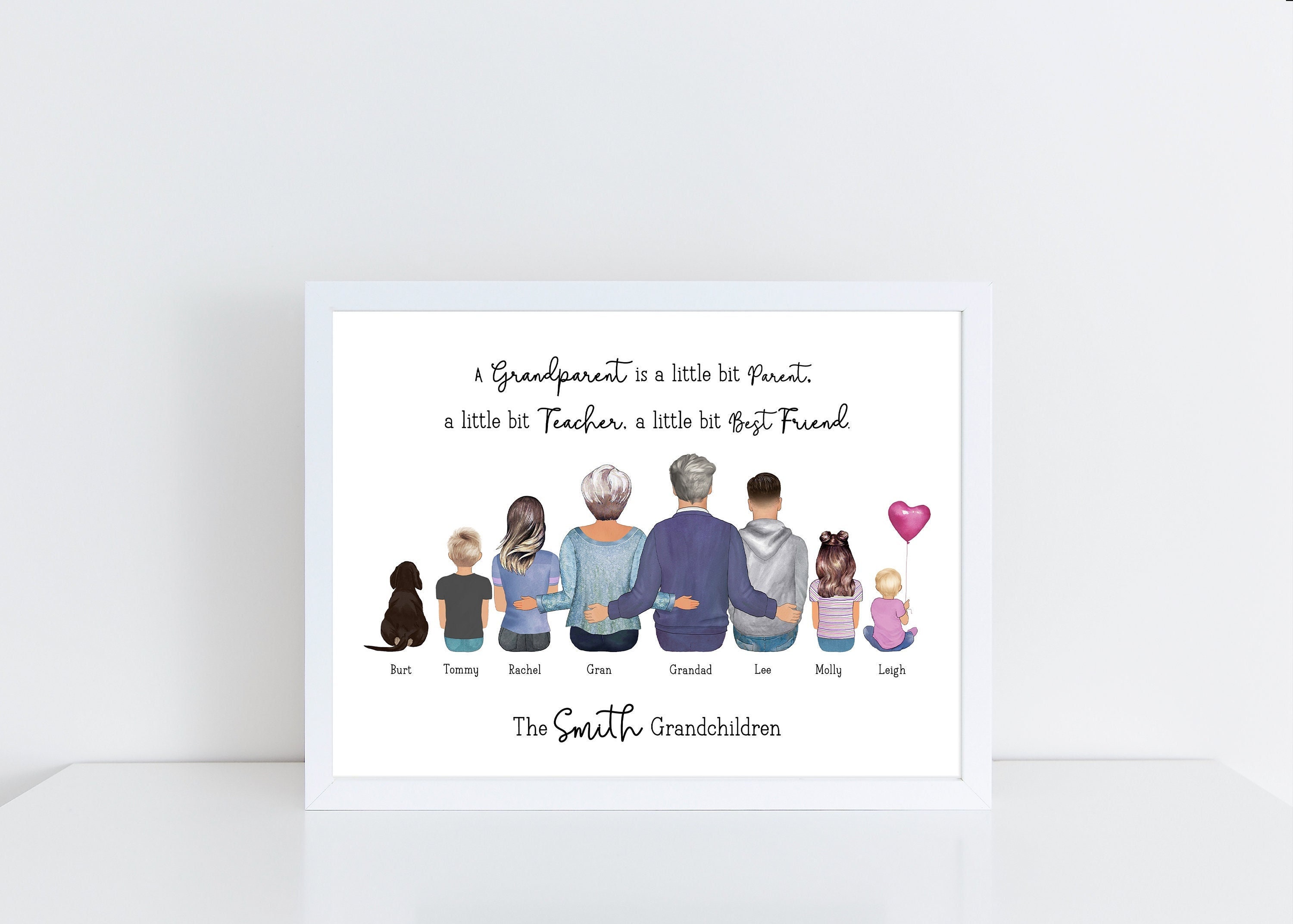 Personalised print A4Gift For mum grandparents Bespoke valentines day Gift Print 