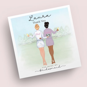 Danke, dass Sie meine Brautjungfer Karte sind Personalisierte Brautjungfer Karte | Hochzeitskarten | Hochzeitsfeier