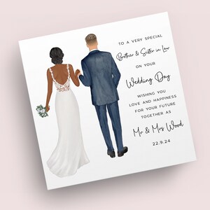 Carte de mariage beau-frère et soeur | le jour de votre mariage | Cadeaux de mariage