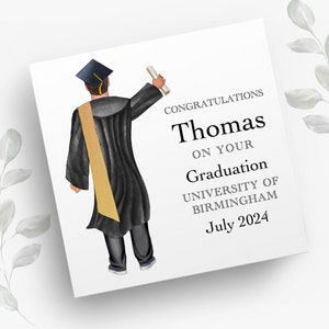Gepersonaliseerde afstudeerkaart | Wenskaart voor mannelijke afstuderen | Studentenkaart | Gefeliciteerd kaart | Afstudeerkaart 2024