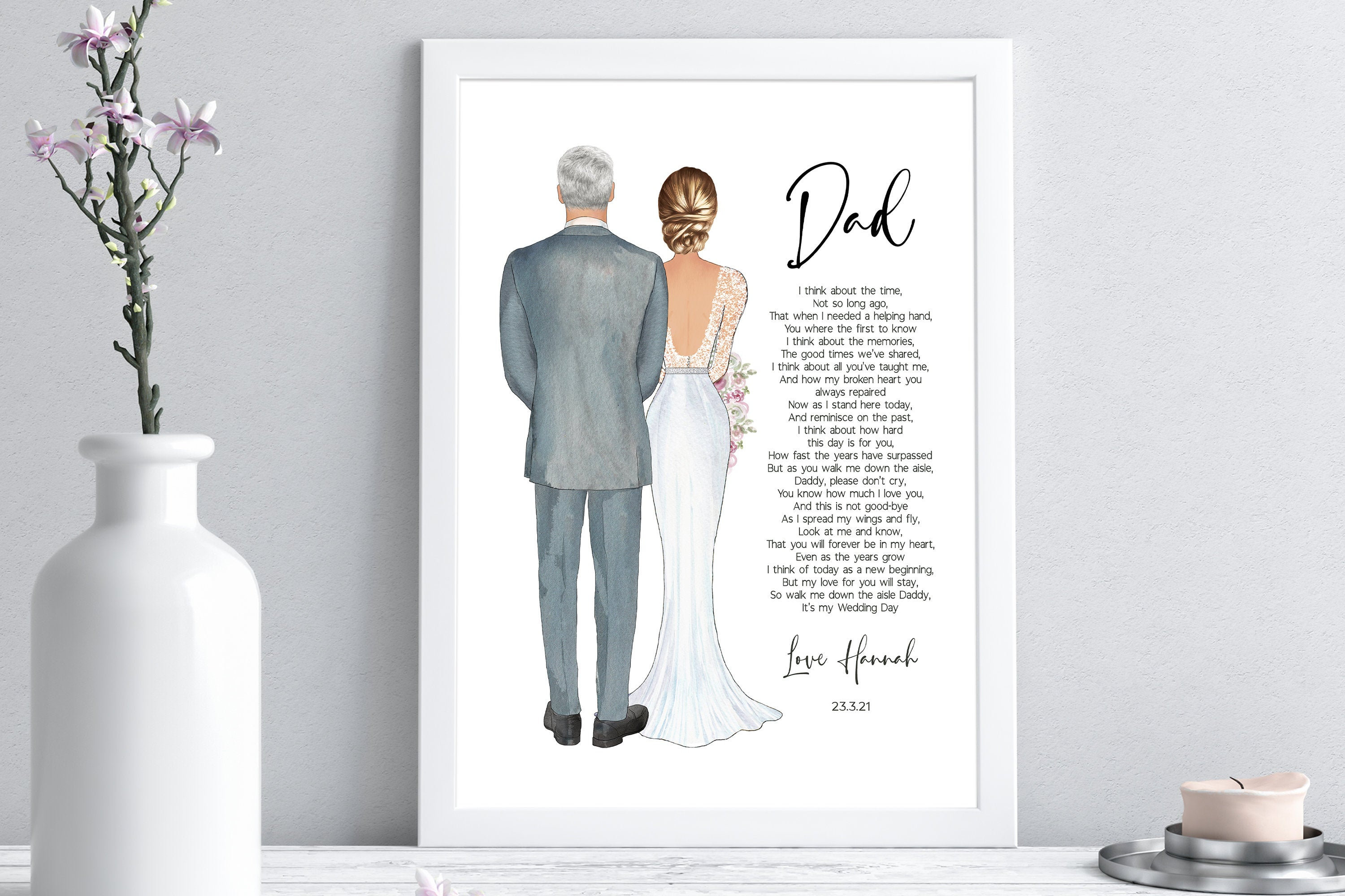 Personalised Wedding Gift for Dad Gift for Father of the Etsy