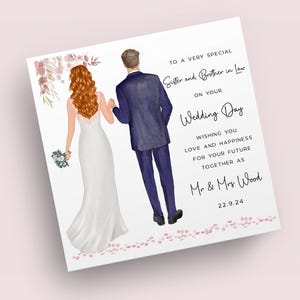 Carte de mariage belle-soeur et beau-frère | le jour de votre mariage | Cadeaux de mariage