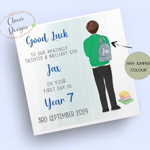 Erster Tag des Jahres 7 | Personalisierte Schulkarte | 1.Tag im Jahr Sieben | Viel Glück in der Schule Karte | Sohn | Enkel | Urenkel | Neffe