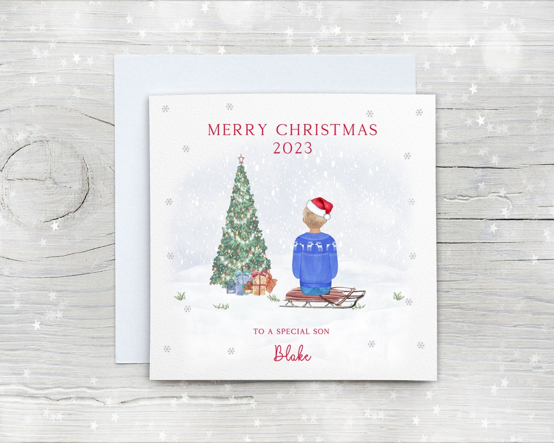 Personalised 'To A Special Son' Christmas Card | Handmade Style | Great Quality Card From The UK