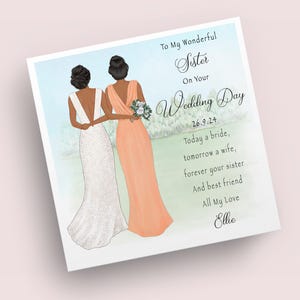 Zu meiner Schwester an Ihrem Hochzeitstag | Schwester Hochzeitskarte | Hochzeitskarten Geschenke