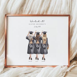 Gepersonaliseerde afstudeerprint |  Het is ons gelukt | Gepersonaliseerde afstudeercadeau voor haar | Cadeaus voor afstuderen aandenken | Klasse van 2025