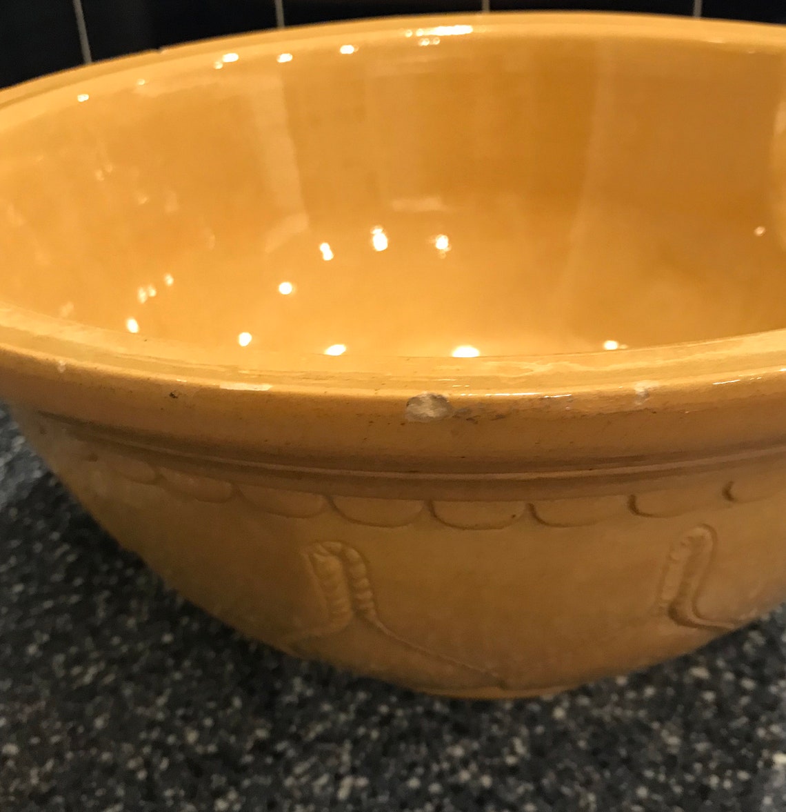 Extra Large Antique Batter Bowl with Pouring Spout Etsy