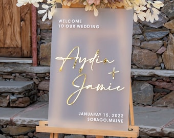 Frosted Acrylic Wedding Welcome Sign ,Acrylic Welcome Sign, Wedding Signage, Acrylic Wedding Sign, 3D Welcome Sign, Custom Wedding Sign