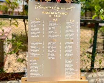 Frosted Acrylic Seating Chart, Wedding seating chart, wedding seating sign, Acrylic wedding sign, Seating chart, custom seating chart