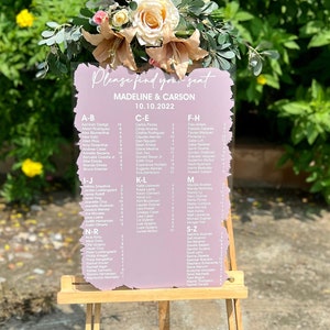 Painted back Seating Chart, Wedding seating chart, wedding seating sign, Acrylic wedding sign, Seating chart, custom seating chart