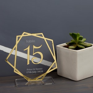 Gold Table Numbers | Table Numbers | Acrylic Table Numbers | Table Number Wedding , Centerpieces Luxury Decorations, Wedding Table Number