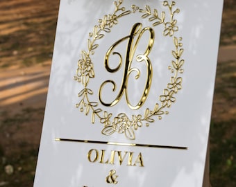 Signo de boda de apellido acrílico, signo de bienvenida de boda 3D, signo de acrílico, signo de boda, signo de boda personalizado, bodas, signos personalizados