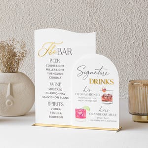 "Hochzeits-Signatur-Getränkeschild - ""Seine und Sie""-Hochzeits-Cocktails -"