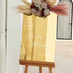 Gold Mirror Acrylic Wedding Welcome Sign - Wedding Reception Sign - Welcome Ceremony Sign - Wedding Signage - Acrylic Welcome Sign