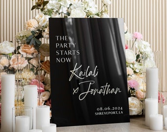 Black Acrylic Wedding Welcome Sign - Ceremony Welcome Sign - Custom Wedding Sign - Modern Wedding Sign - Black Wedding Decor