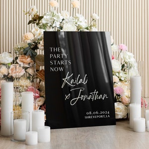 Black Acrylic Wedding Welcome Sign - Ceremony Welcome Sign - Custom Wedding Sign - Modern Wedding Sign - Black Wedding Decor