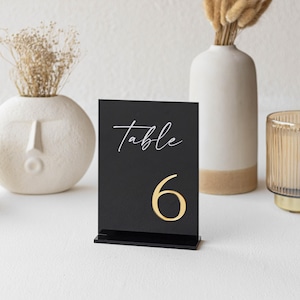 black table numbers - wedding table numbers - gold table numbers - wedding reception table numbers - acrylic table numbers