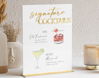 wedding signature drink sign - signature cocktail sign - Wedding Bar Signs - Bar Signage - signature drink menu - wedding drink sign